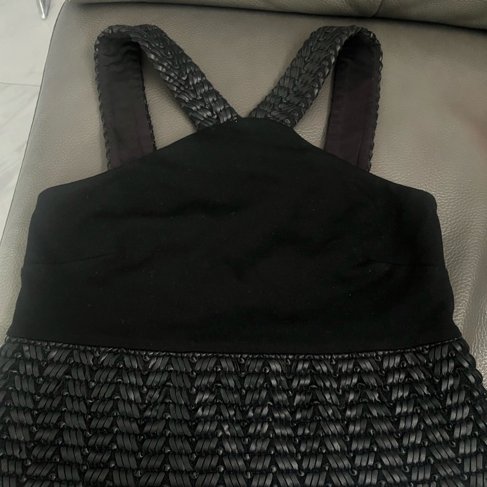 Bebe faux leather black crop top size S. Thick material, great fit